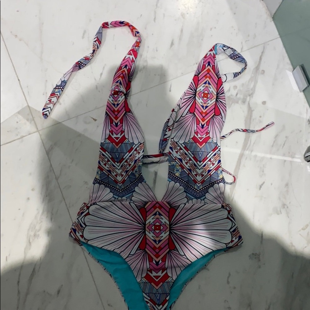 colorful one piece fits size small